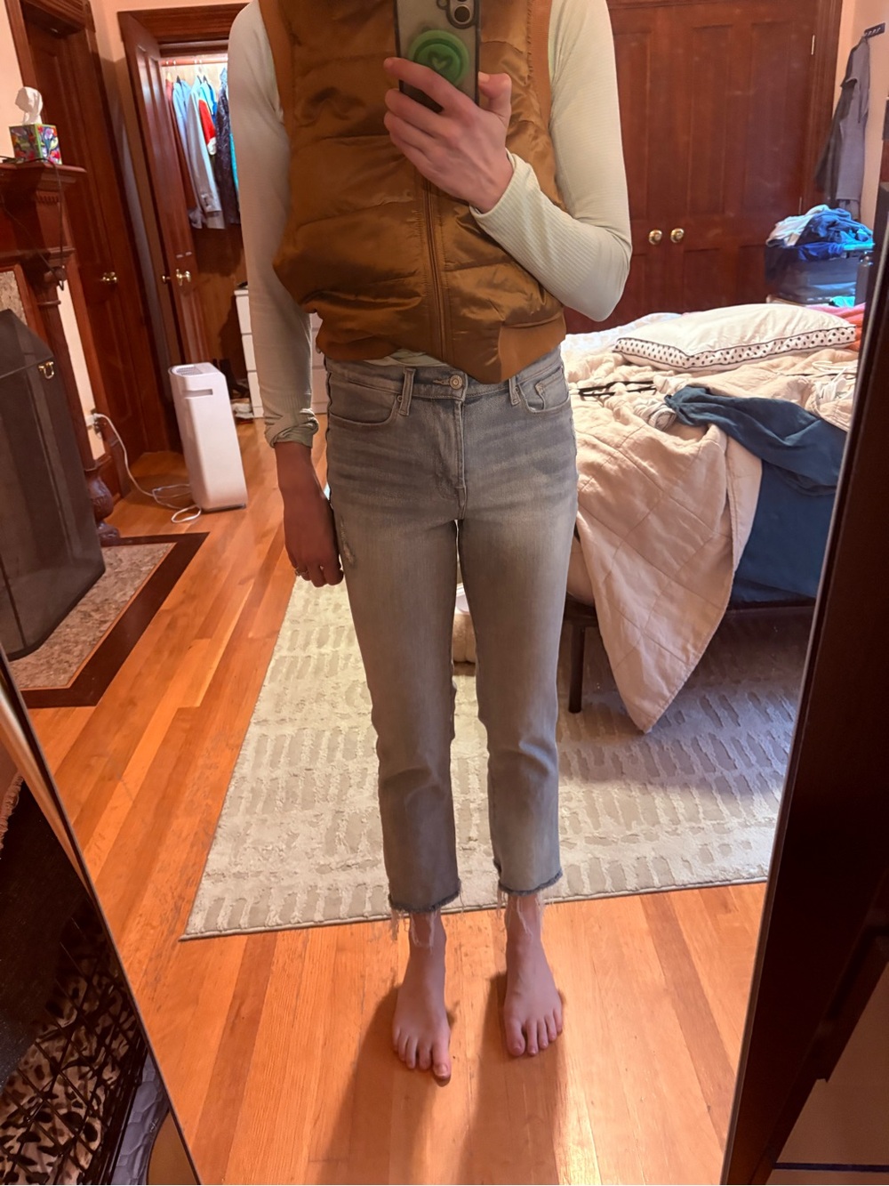 Kensie Light Blue Cropped Straight Jeans